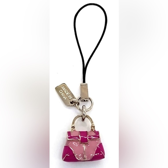 COACH Vintage Lanyard Pink Purse Keychain FOB Purse Charm - Picture 3 of 6